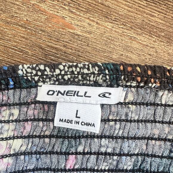 O’Neill Lexie Open Back Midi Dress Floral Print Square Neck Blue - Picture 9 of 10